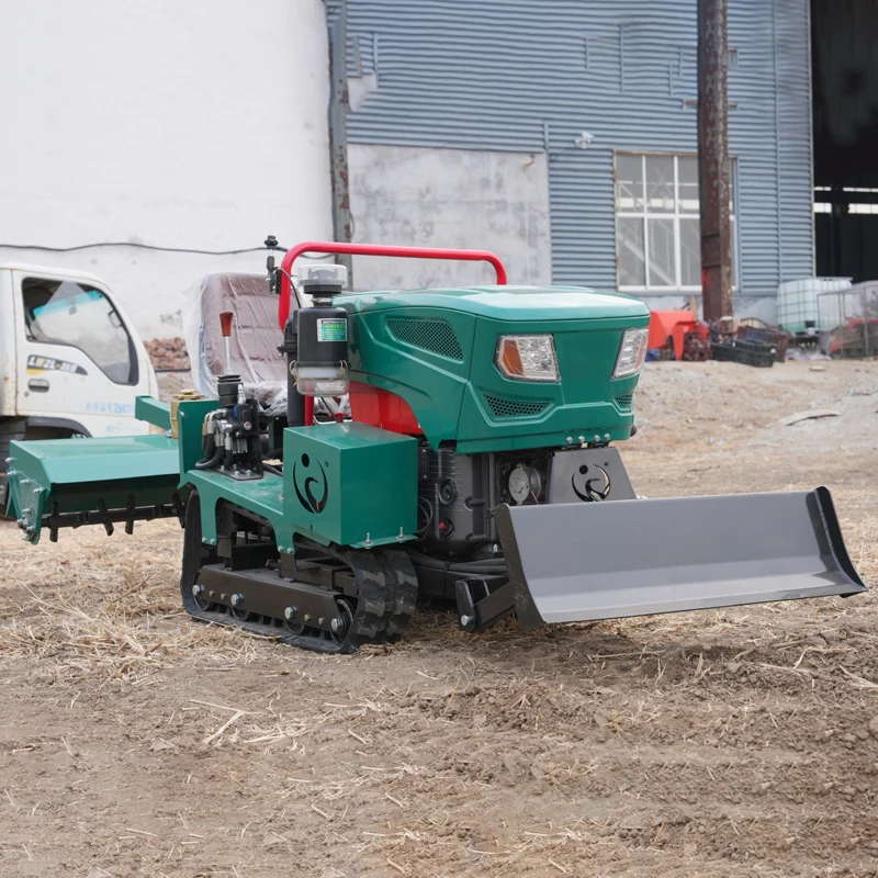 Free Shipping Euro 5 CE EPA Diesel Rotary Power Tiller Multifunctional Rice Field Farm Rotary Tiller 35 HP Crawler Rotary Tiller