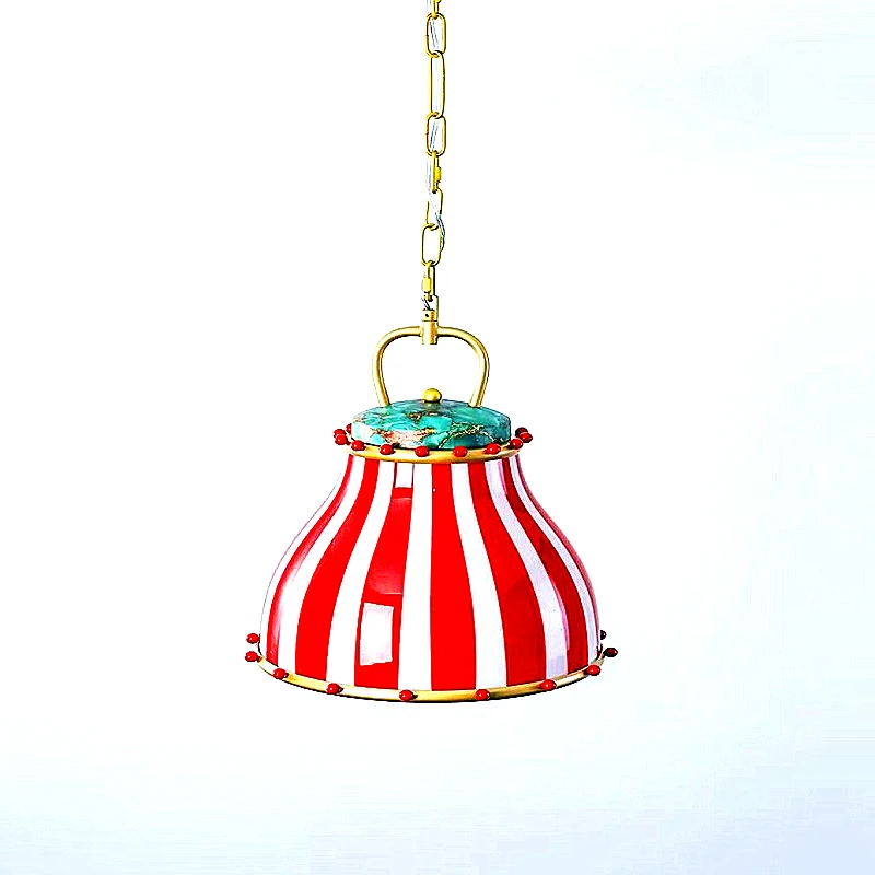 Circus Restaurant Kroonluchter Dromerige Creatieve Geëmailleerde Glazen Lampenkap Eetbar Decoratief Licht, Unieke Artistieke Kroonluchter