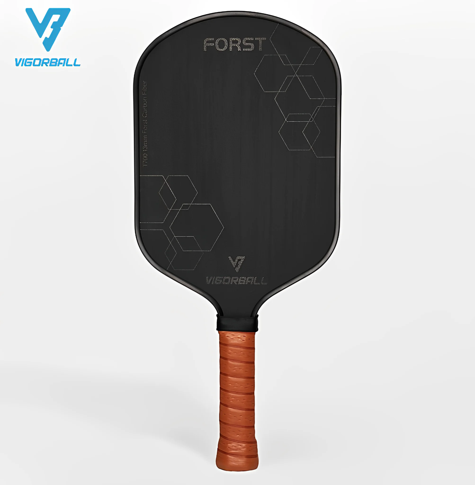 Paleta de Pickleball de fibra de carbono T700, superficie esmerilada de fricción de carbono, núcleo de panal de polímero, potencia mejorada, giro y