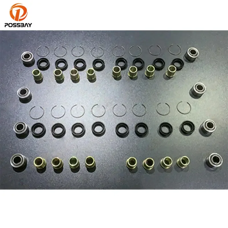 56Pcs Motorcycle Front Upper&Lower/Left&Right A-arm Bushing Rebuild For Honda FourTrax 250 TRX250X 1987-1992/TRX700XX 2008-2009