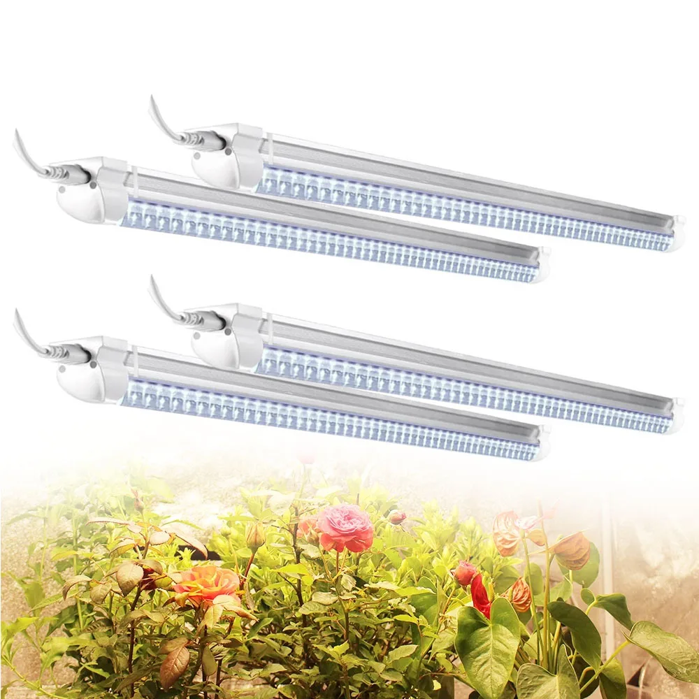 

Led Grow Lamp Plant Full-Spectrum 4 set Warm White Growth Light Hydroponics Growing System 85-265V Aquarium Plant Seed Terrarium