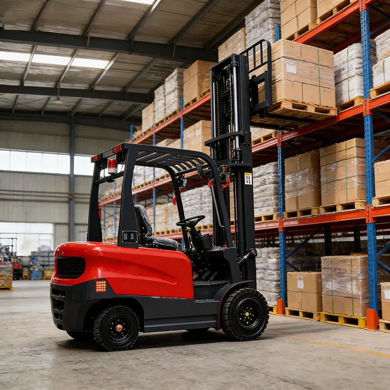 Cheap Factory Custom Electric Forklift 4WD Two-Stage Mast Lead-Acid Battery 6-8 Hours Runtime Raised 3 Meters 1 Tons Forklift