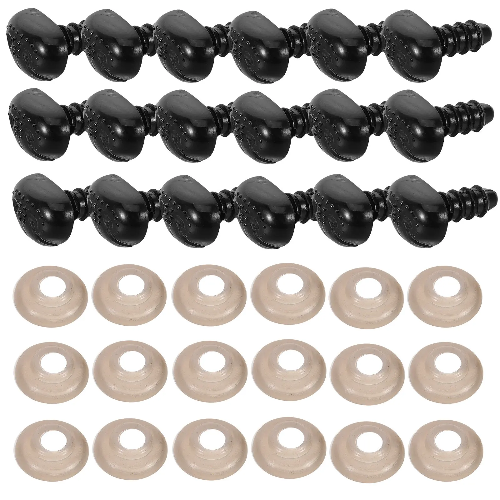 100Sets Black Plastic Nose for Amigurumi Crochet Animals Stuffed Animal Craft Supplies DIY Puppet Making Realistic Safety Nose