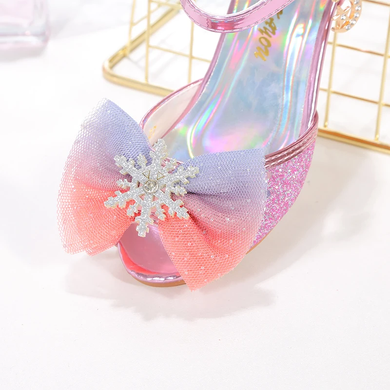 Alpheligance Girls Party Dance Shoe Princess Butterfly Leather Shoes Kids Diamond Bowknot Low Heel Children Dance Glitter Shoe