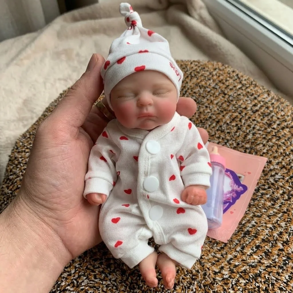 8 Inch Reborn Girl Doll Peaches Silicone Handmade Soft Touch Lovely Newborn Bebe Doll Birthday Gift