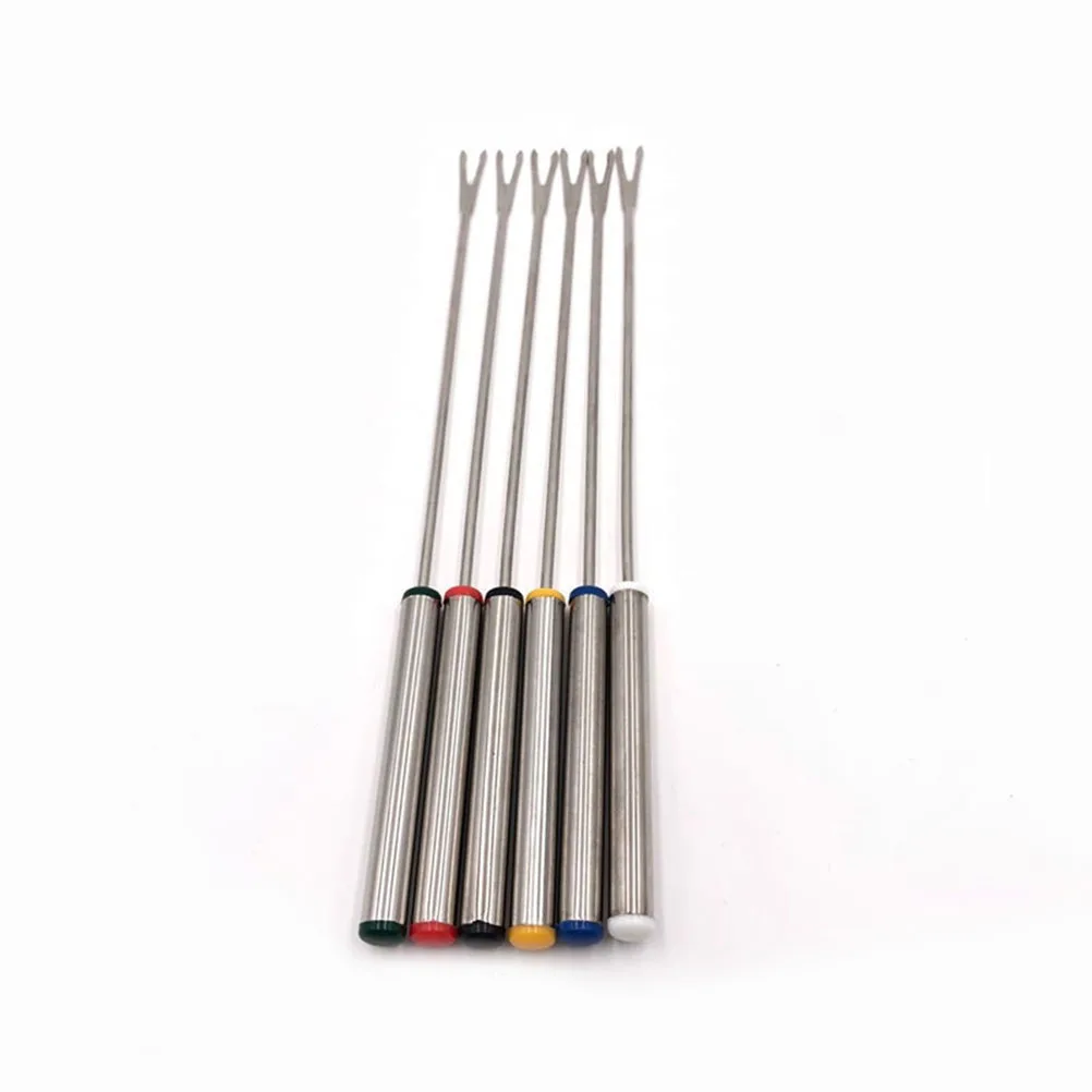 

6pcs Stainless Steel Barbecue Forks Bbq Roasting Tools For Marshmallow Fish Sausage Vegetables Outdoor Party Bonfire Gift 24Cm