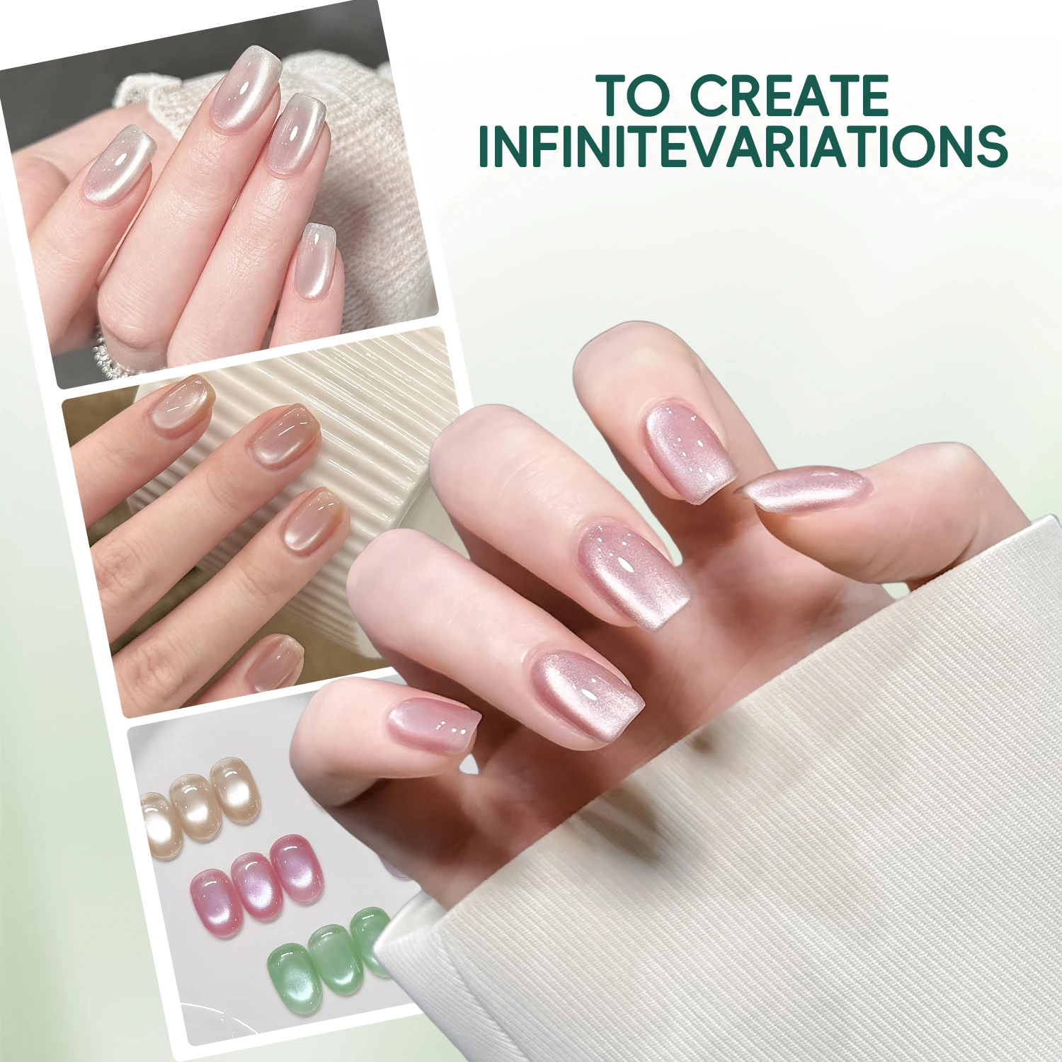 Nailpop 7.5ml Water Glow Cat Eye Magnetic Top Coat Shimmering Glass Bead Magnetic Gel Nail Polish Semi-Permanent UV Gel