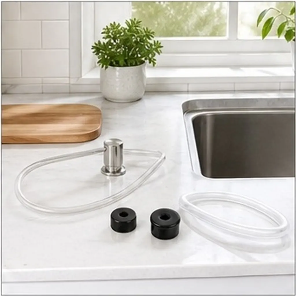 1M Long Hose Sink Soap Dispenser Extension Tube Kit Kitchen Durable Plastic Flexible Under Counter Compatible Most Easy Install