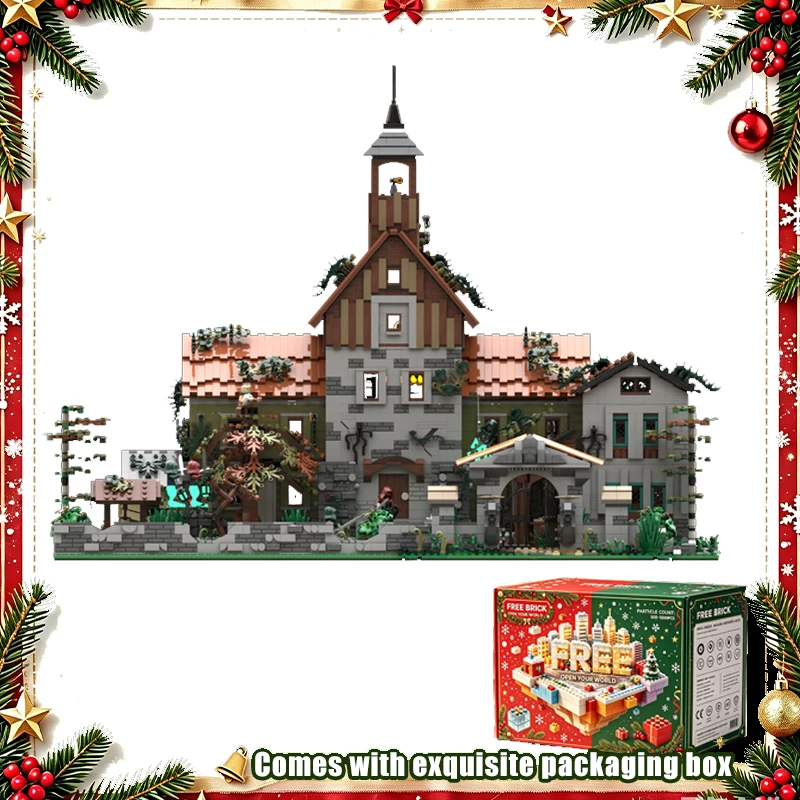 New 7347PCS MOC Abandoned Medieval Mansion Architecture Building Blocks Ruined Old House Bricks Model DIY Adult Collection Gifts