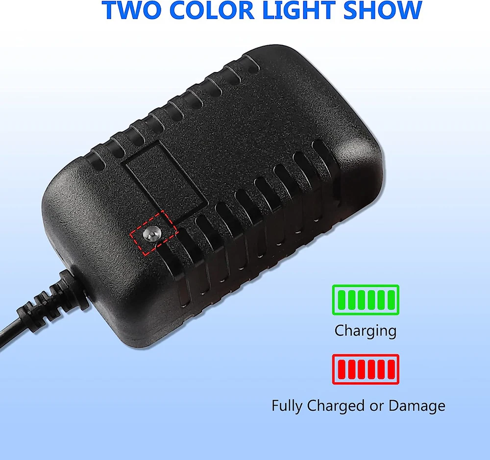 6 Volt Battery Charger for Child Ride On Car Rollplay Porsche 918 BMW X5 Audi R8 Spyder Kid Trax   White Toddler Wildfire Quad