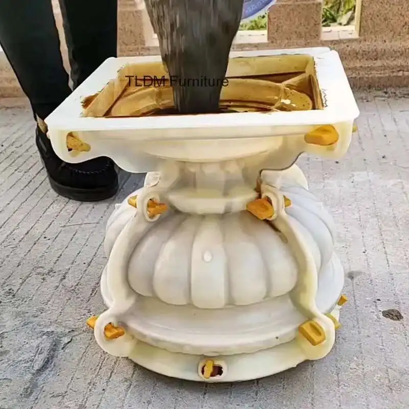 Modern Cement Flower Pot Molds European Round Mold Light Luxury Home Garden Decorative Flower Pot Thickened Large Concrete Mold