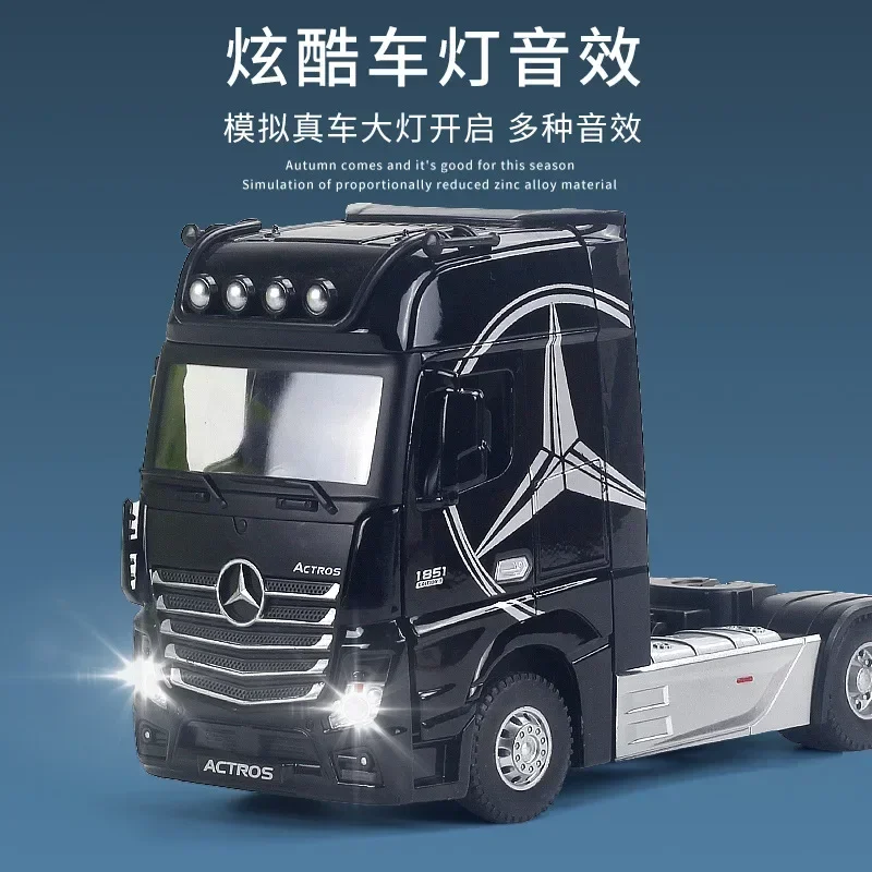 1:36 Mercedes-Benz ACIROS truck High Simulation Diecast Metal Alloy Model car Sound Pull Back Collection Kids Toy Gifts