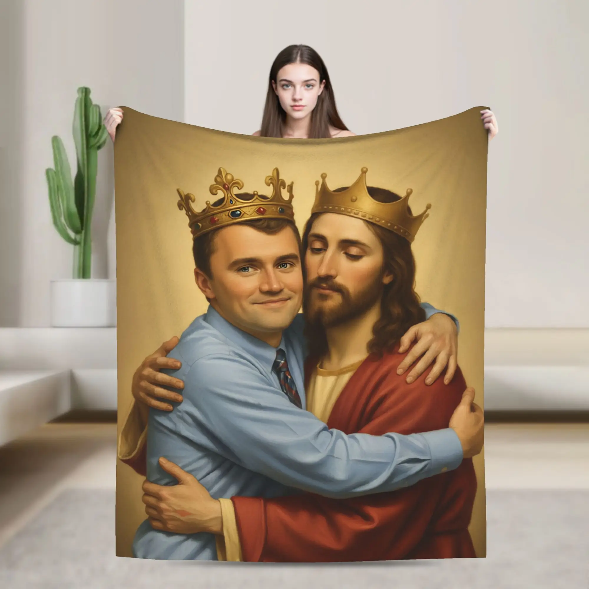 Charlie Kirk Angelic Advocate  Blanket  Wool Funny Warm Throw Blanket for Home All Season