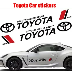 Car Styling Side Body Badge Emblem Decal Car Door Side Stripes Stickers For Toyota Corolla Crown Camry Avensis Auris RAV4 Yaris