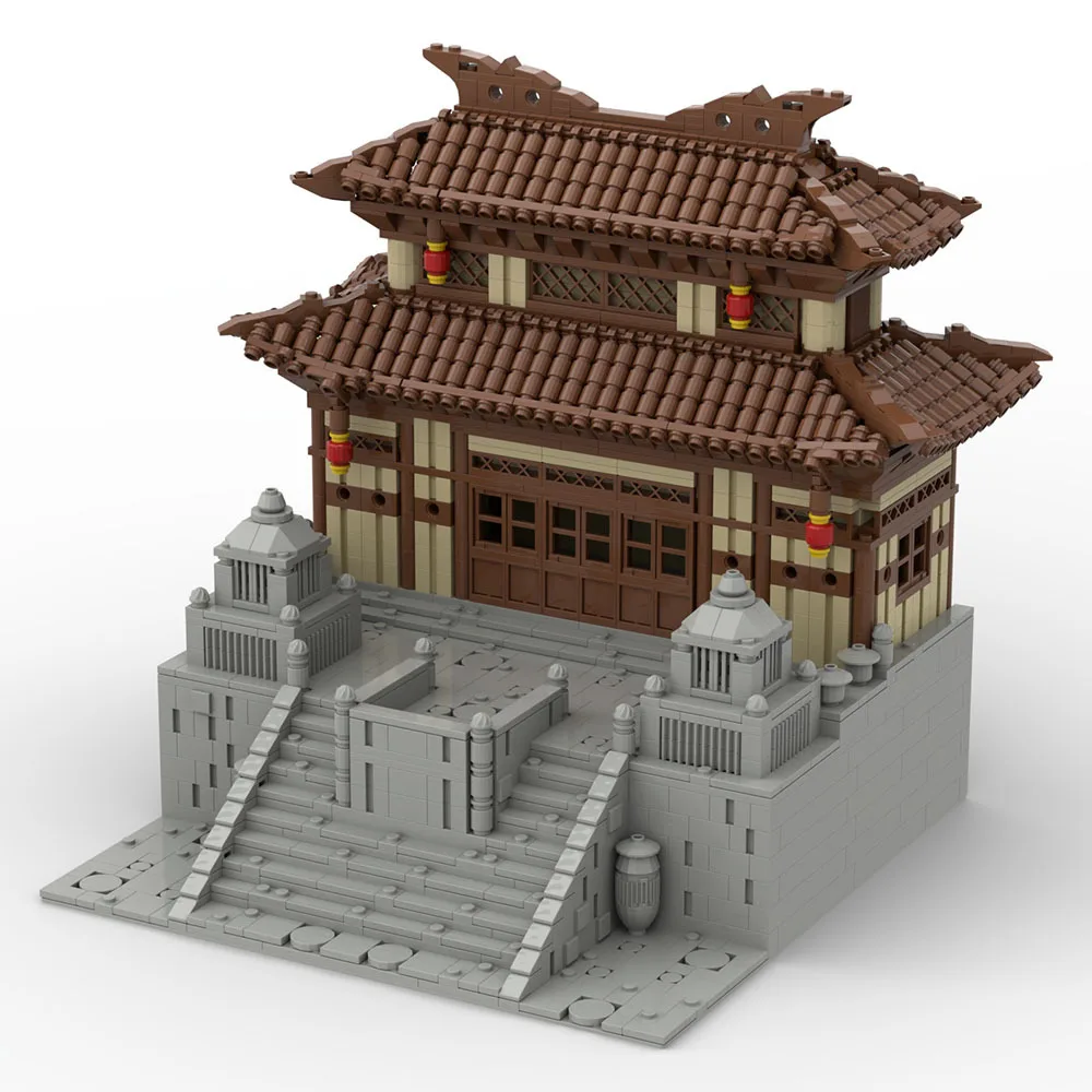 MOC Ancient Chinese Style Bricks Toys Military Castle Palace Model Building Blocks Base Fence Compatible With LEGO