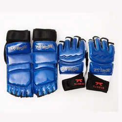 Half Finger Boxing Gloves Karate Muay Thai Training PU Leather Workout Gloves Foot Protector Taekwondo Gloves for Adults Kids