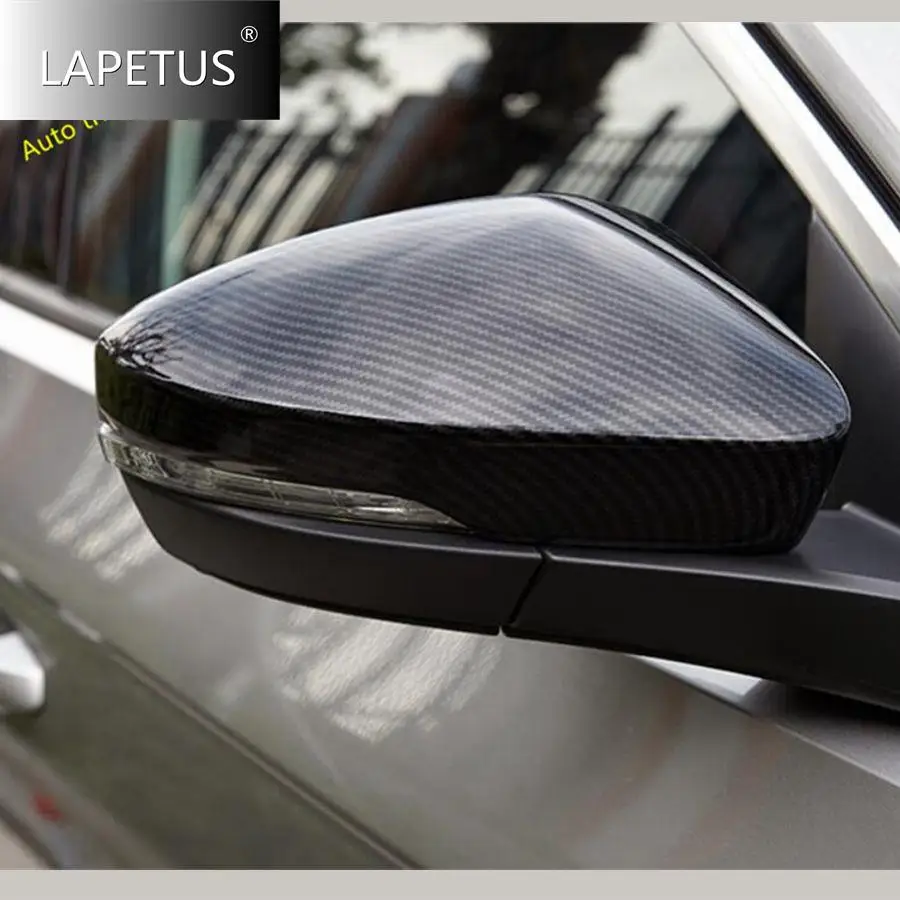 

Carbon Fiber Look Auto Side Car Door Rearview Mirror Cap Decor Cover Trim ABS Accessories For Volkswagen T-Roc T Roc 2018 - 2021