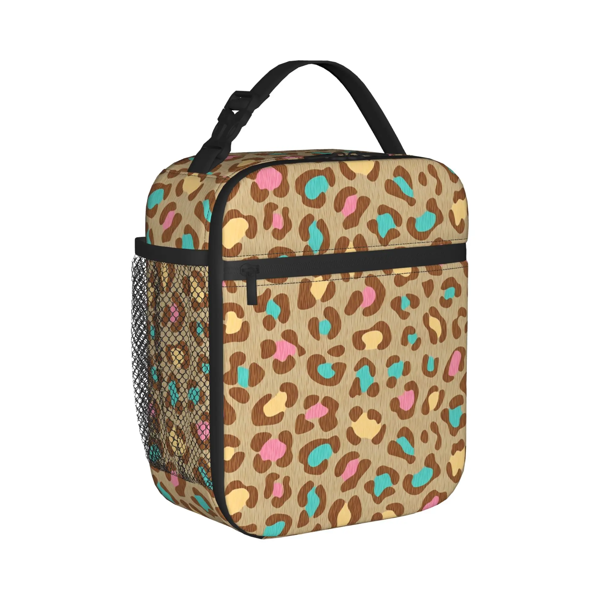 Leopard Ice Cream Thermal Insulated Lunch Bags for Travel  Portable Bento Box Cooler Thermal Lunch Boxes