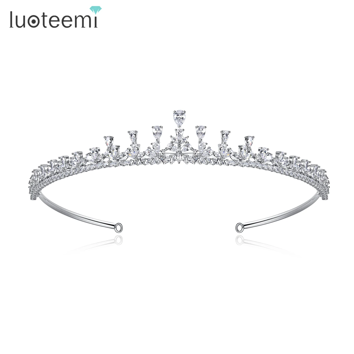 

LUOTEEMI Cubic Zirconia Wedding Bridal Tiara For Girls Shinning CZ Princess Women Bride Crown Queen Party Birthday Hair Jewelry