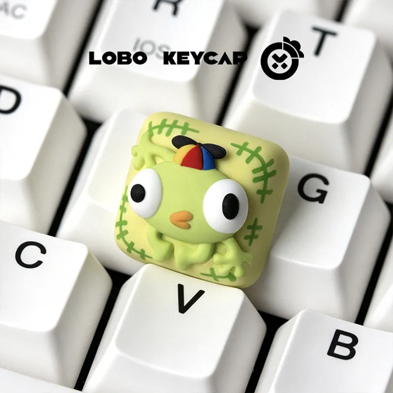 LOBO KEYCAP PEAK Cute Green Frog Keycap Resin Keycap Single Esc Decor For Mechanical Keyboard Creative Model Gamer Surprise Gift