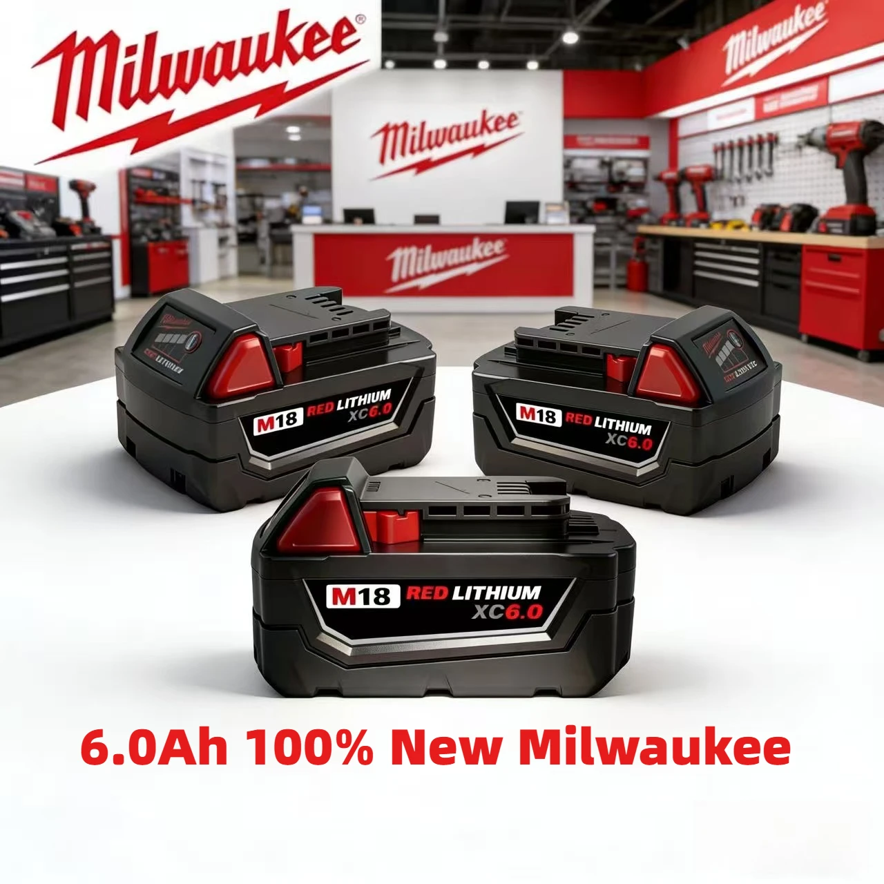 

Screwdriver Replacement battery Fit Milwaukee 18V Battery M18 Series M18B6 6.0Ah 48-11-1860 48-11-1850 1840 Lithium Tool Battery