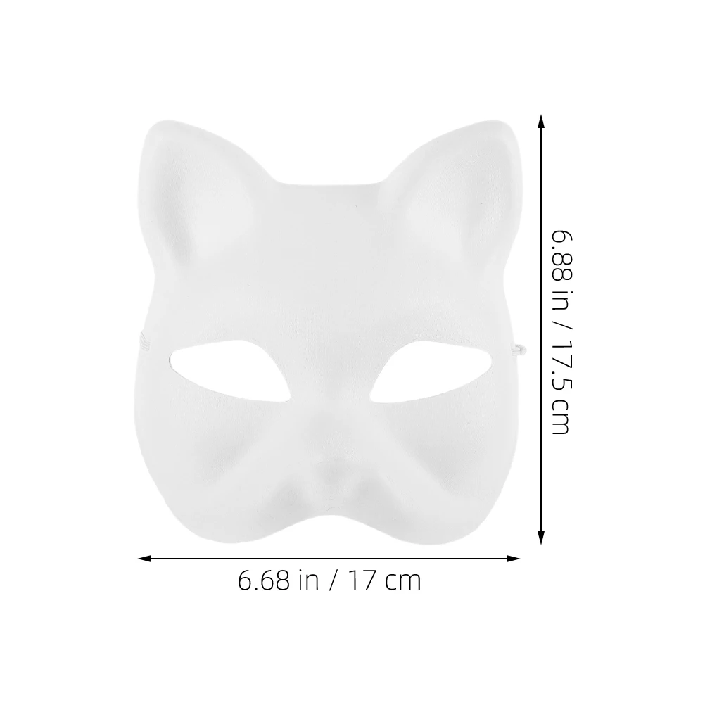 7-teiliges Maskenhandwerk, leere Anziehmasken, Malerei, Abschlussball, Katzengesicht, DIY-Maskerade, weißes Papier, Graffiti, für Männer und Frauen