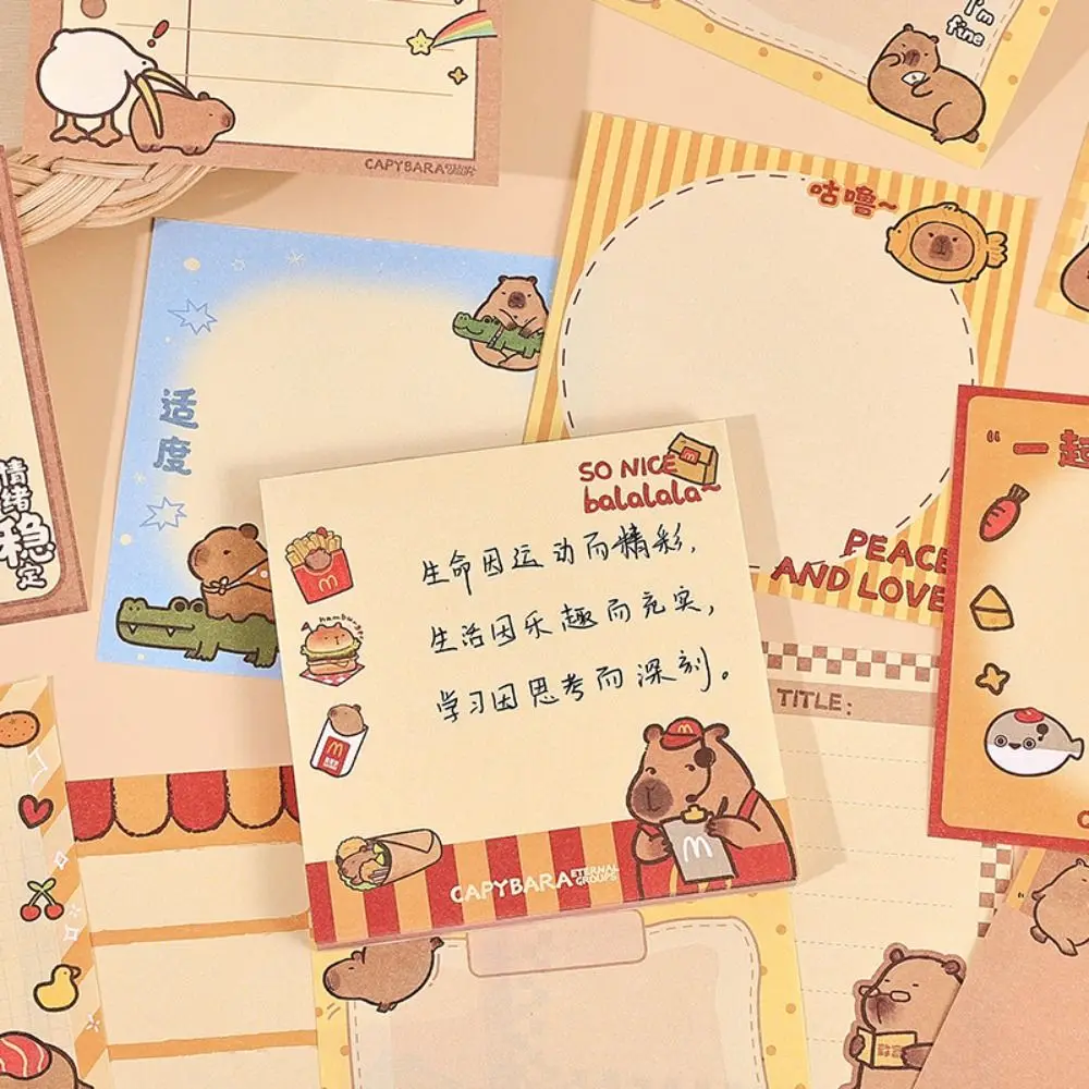 Non Sticky Capybara Memo Pad Daily To Do List Cartoon Cute Note Pad INS Message Paper Note Paper Office