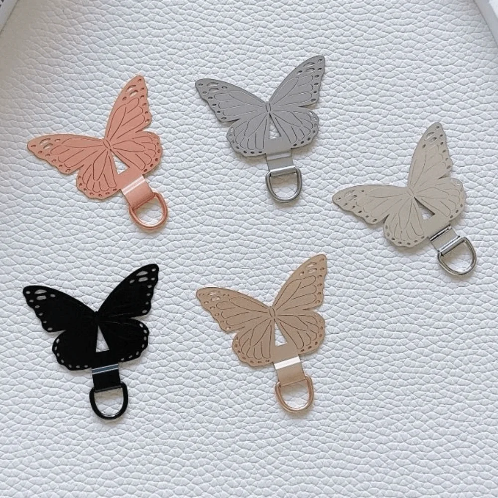 

Stainless Steel Butterfly Phone Patch Safety Connect Patch Pads Phone Tether Tab Hanging Metal Cellphone Strap Gasket Anti-lost