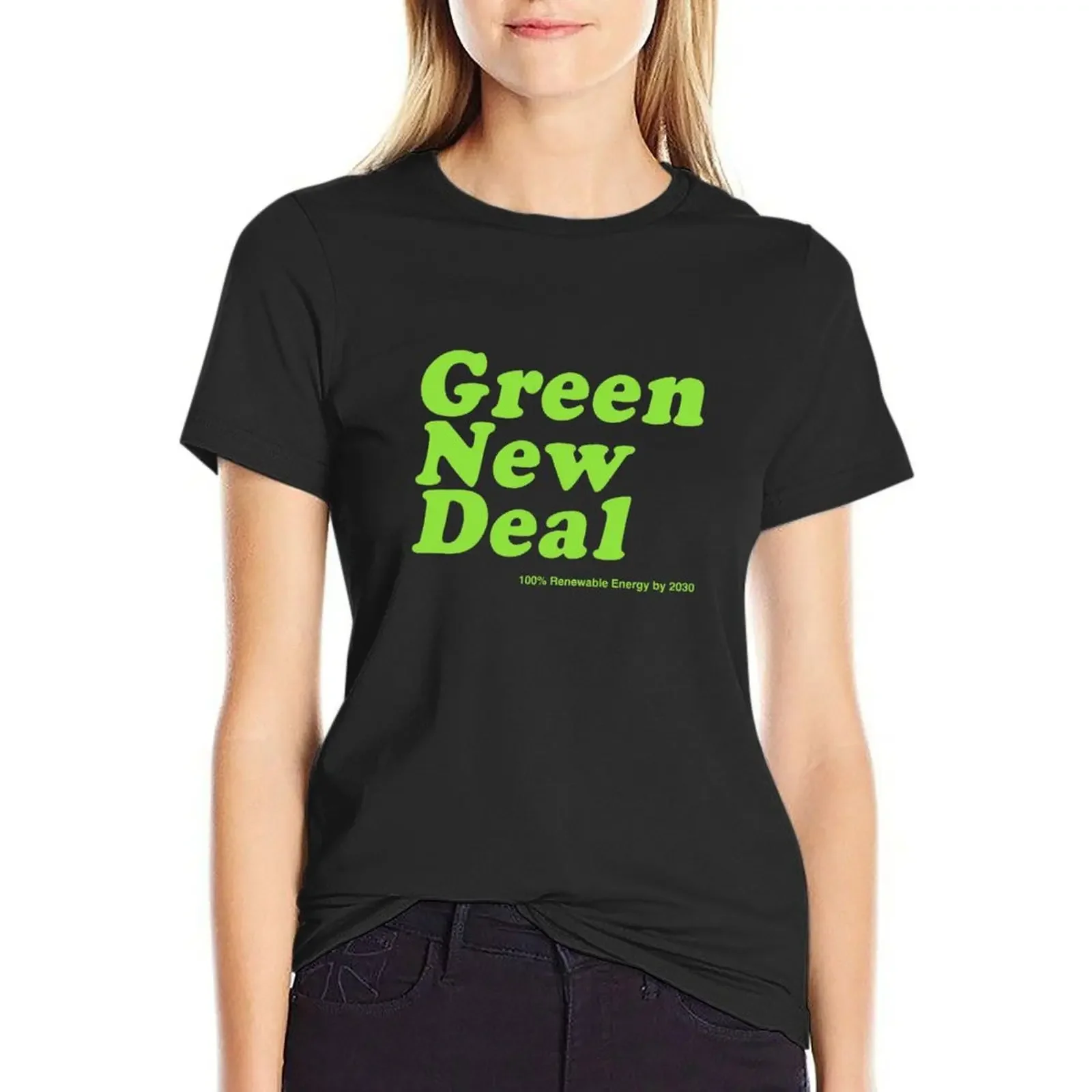 

Green New Deal 2030 T-Shirt Blouse korean fashion plain t shirts for Women graphic