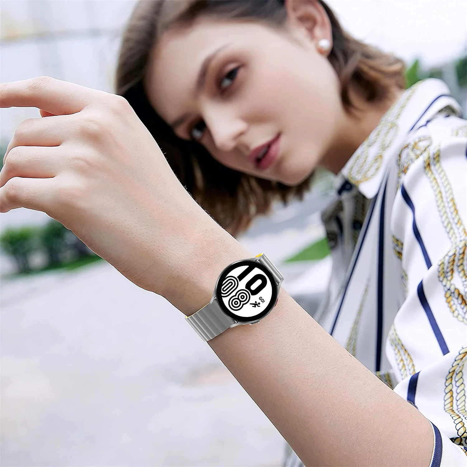 Correa magnética de silicona para Samsung Galaxy Watch 5 Pro, correa de pulsera clásica de 45mm/4, 44mm, 40mm, 46mm, 42mm