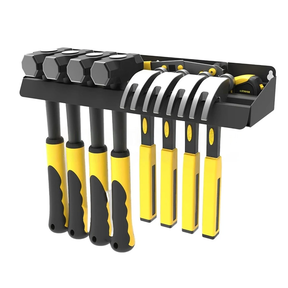 Heavy Duty Steel Hammer Rack Organizer Wall Bracket for Garage For Workshop Shed Tool Storage Space Efficient Storage
