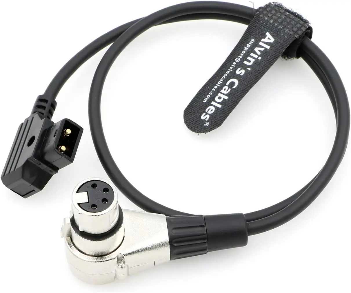 Alvin's Cables D-Tap to XLR 4 Pin Female Right Angle Power Cable for Sony Venice F5 F55, Blackmagic URSA Mini Pro, Panasonic Var