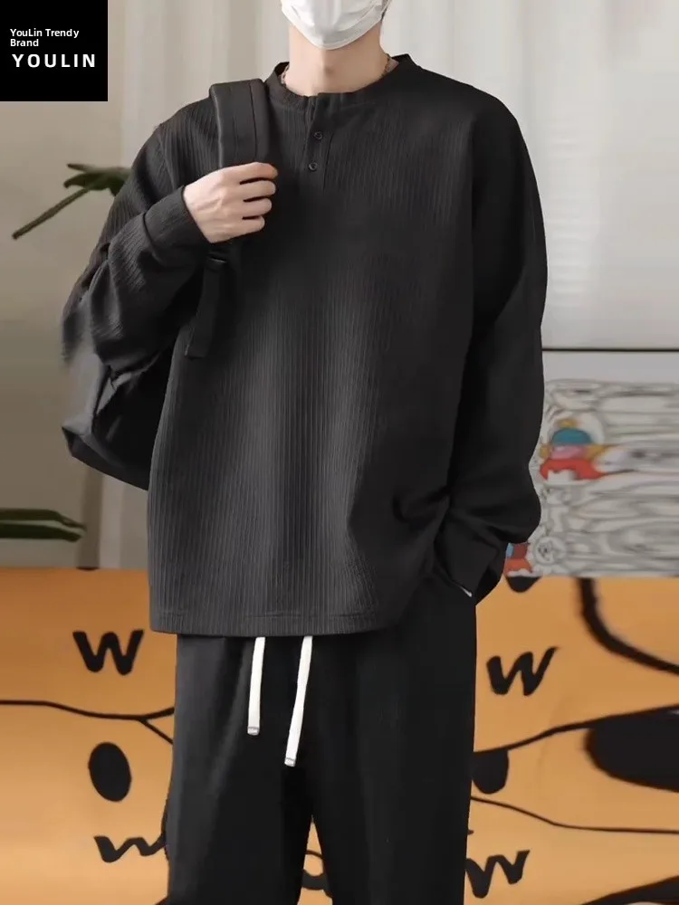 

Мужская толстовка Bla Fce с воротником-стойкой, длинным рукавом, базовый слой Cleanfit, в стиле Old Money, американский дизайн