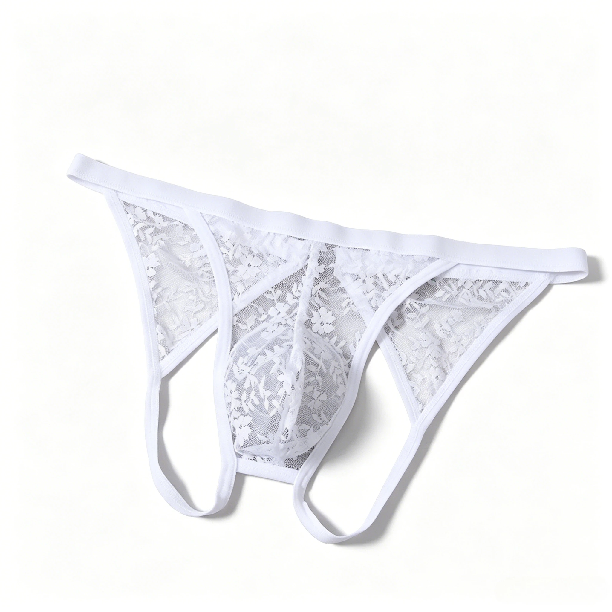 

Lace Bulge Thong for Men Sexy Large Convex Pouch Sheer Mesh G-String Underwear Sissy Erotic See Through Daily panties Underpants