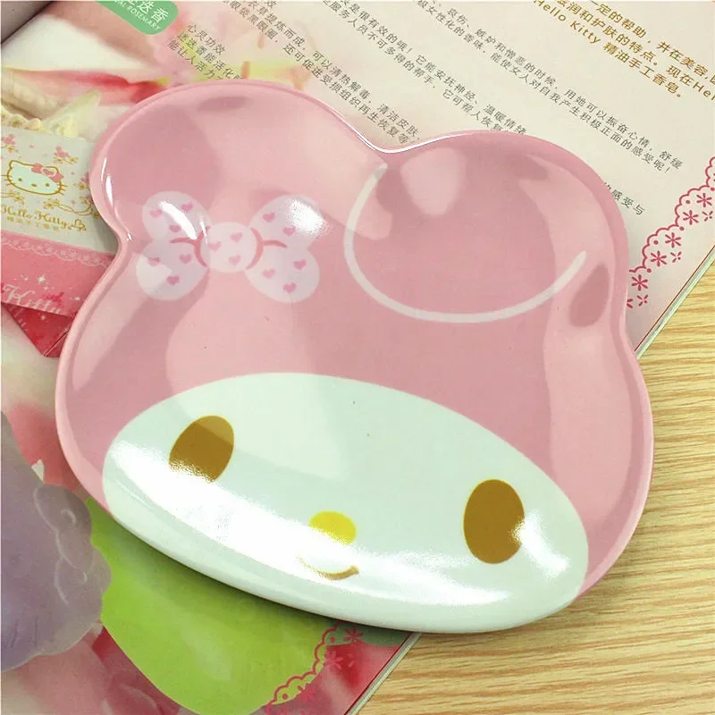 Sanrios Anime My Melody Frog Ceramic Tableware Little Twin Stars Cartoon Cute Fruit Plate Cake Snack Plate Home Dining Plate