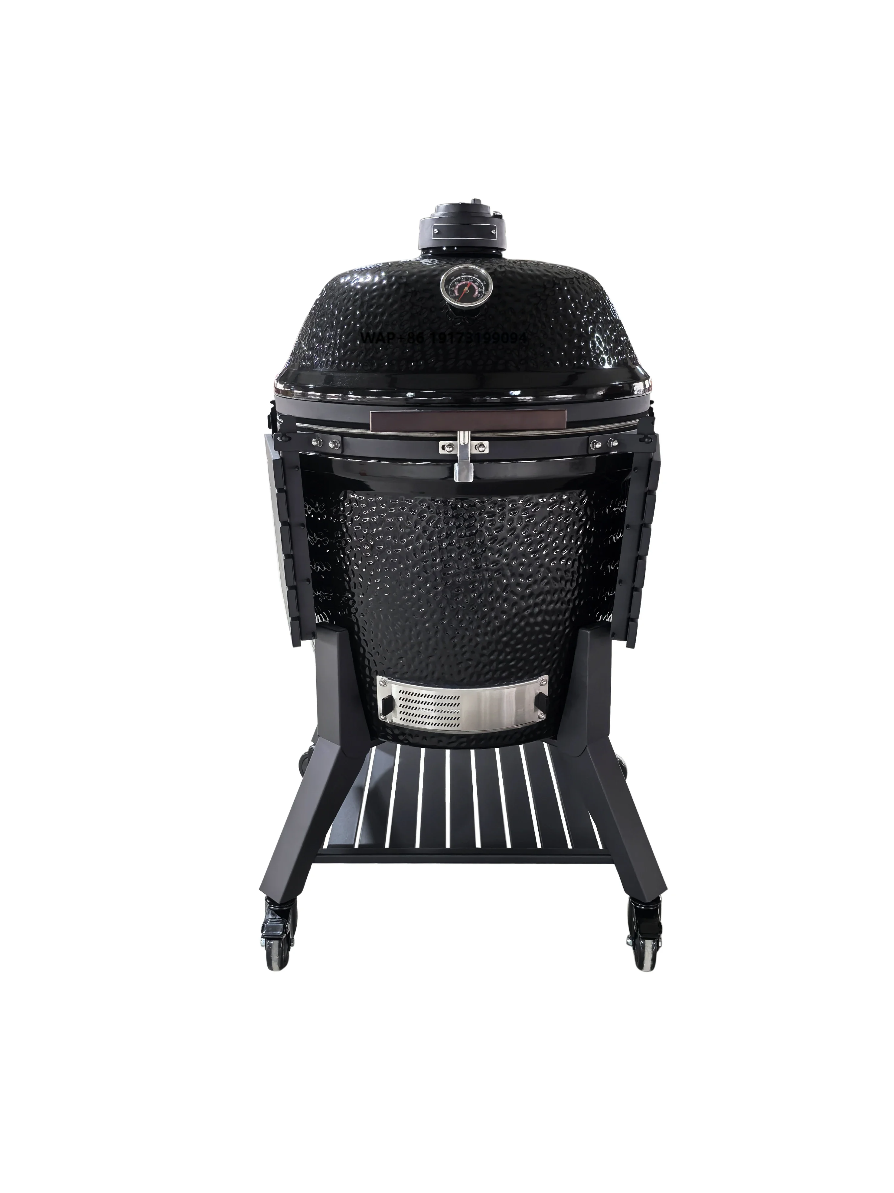 

MK28 Pro 28-Inch Glossy Deep Black Ceramic BBQ Grill Modern European Outdoor Style Egg Smoker Adjustable Portable