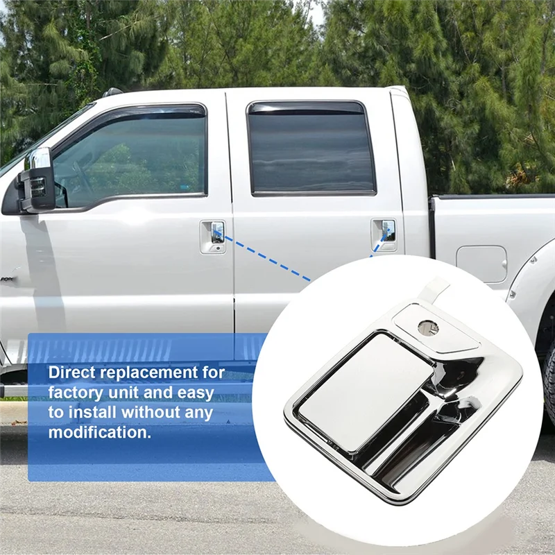 

AU34-4Pcs Car Exterior Door Handle Outside Door Handle For Ford Super Duty Crew Cab 1999-2016 7C3Z2522405AA 7C3Z2626600AA