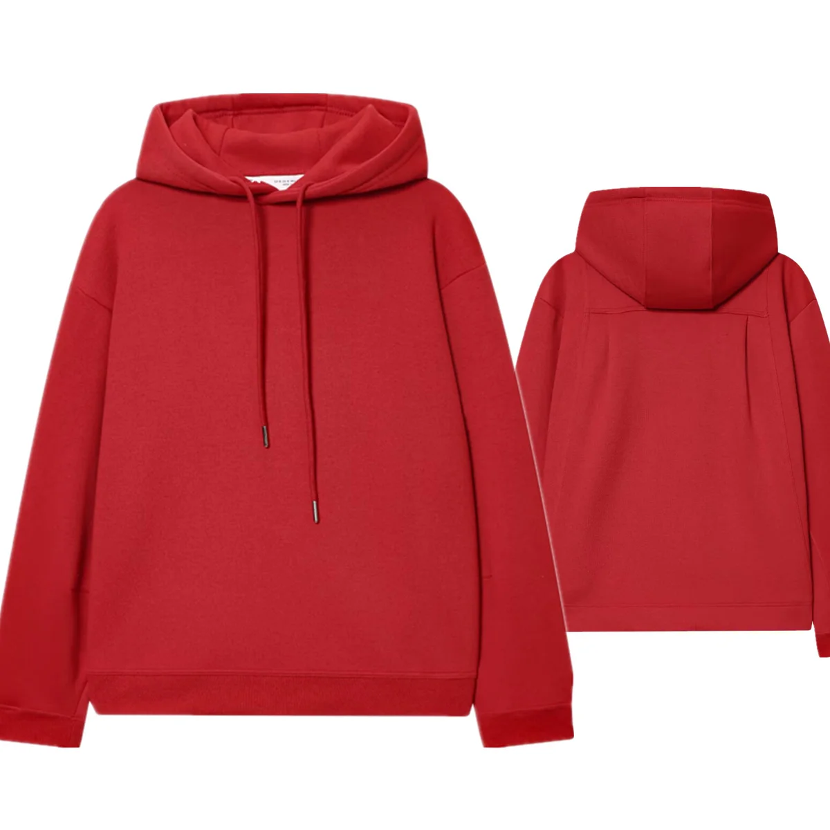 

Jenny&Dave British Fashion Girls High Street Minimalist Red Hooded Sweatshirt Women Pullover Tops Woman Clothing Woman Clothes