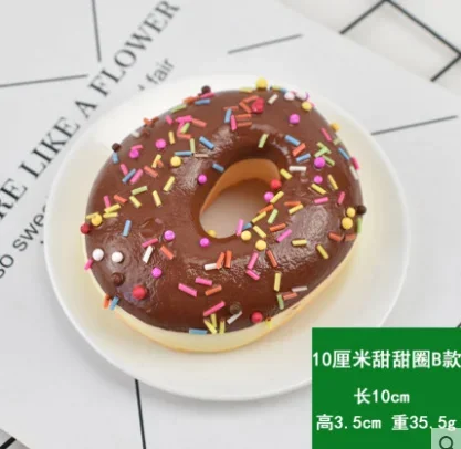10CM Artificial Donut Food Chocolate Cake Sweet Roll Artificial Mini Squishy Donut Simulation Model Photography Decoration Props