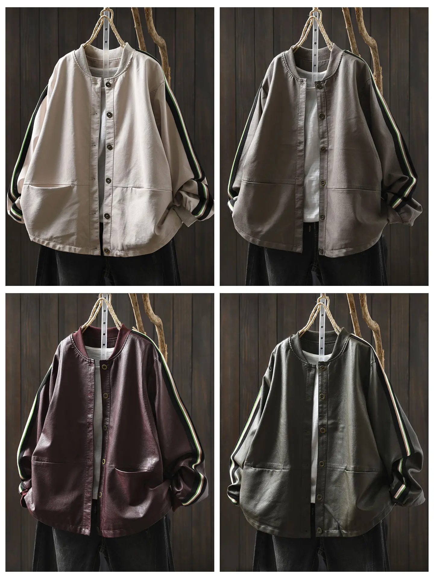 2025 automne nouveau femmes coupe ample col montant doux en cuir PU Jaet polyvalent Cool Sle Faion vêtements d'extérieur Long manteau Sve