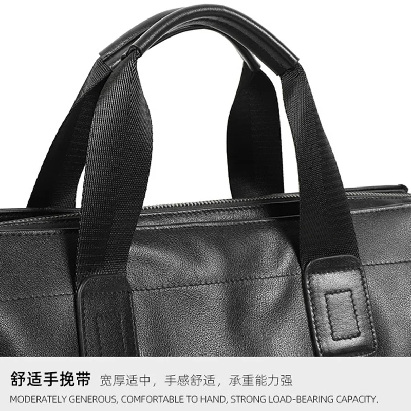 NZPJ Business Leder herren Handtasche Top Schicht Rindsleder Aktentasche Casual Schulter Messenger Tasche Geeignet für 14 Zoll Laptop – Detail 14