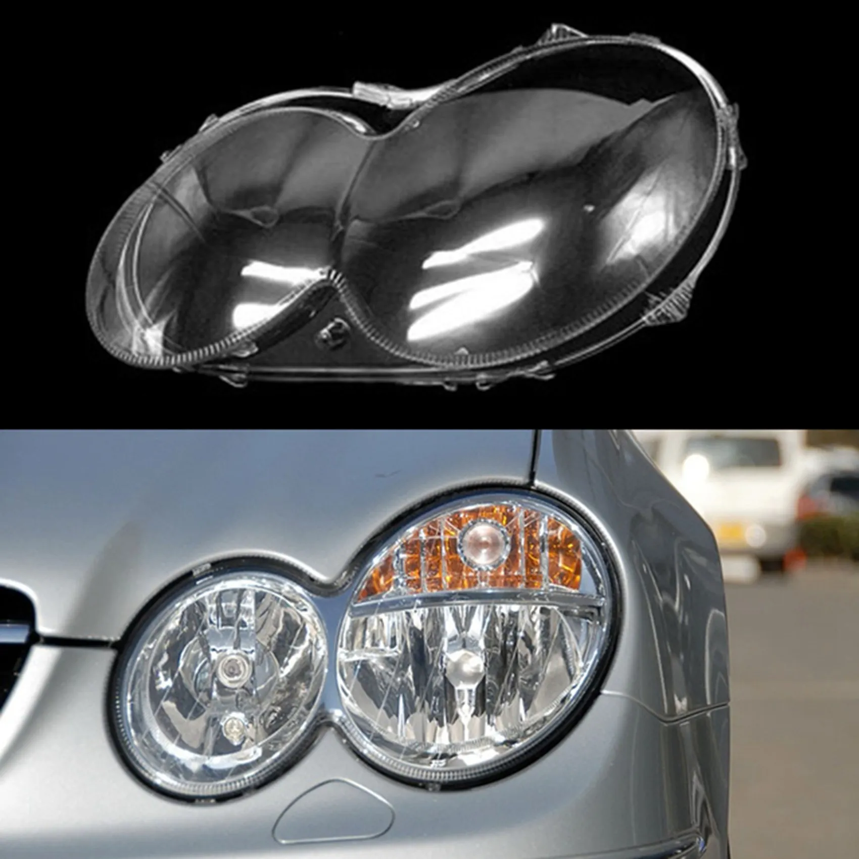 Car Front Left Headlight Lens Cover Transparent Lamp Shade Glass Lamp Cover Caps for Mercedes-Benz W209 CLK 2003-2006