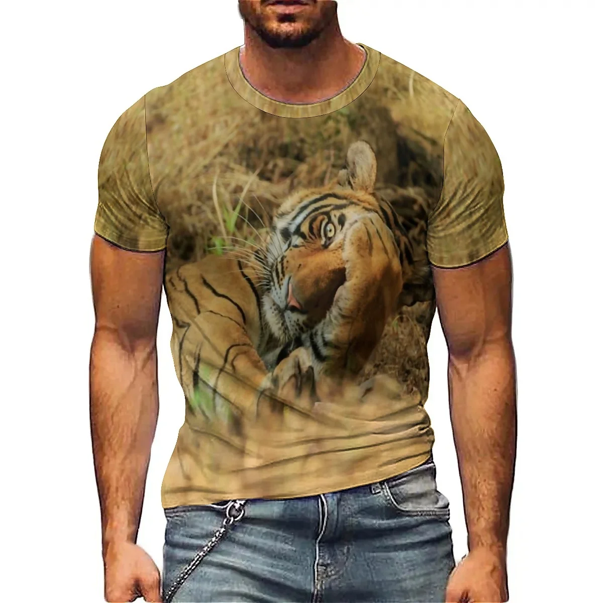 

Men's 3D Printed Short Sleeve T-Shirt - Adult Cyberpunk Style, Summer, Couple Outfit