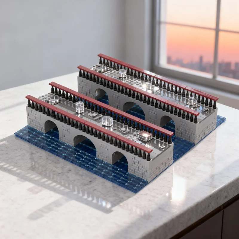 

901pcs MOC Double Bridge Modular Streetscape Model Building Blocks Toys Architecture DIY Creative Education Christmas Gifts Idea