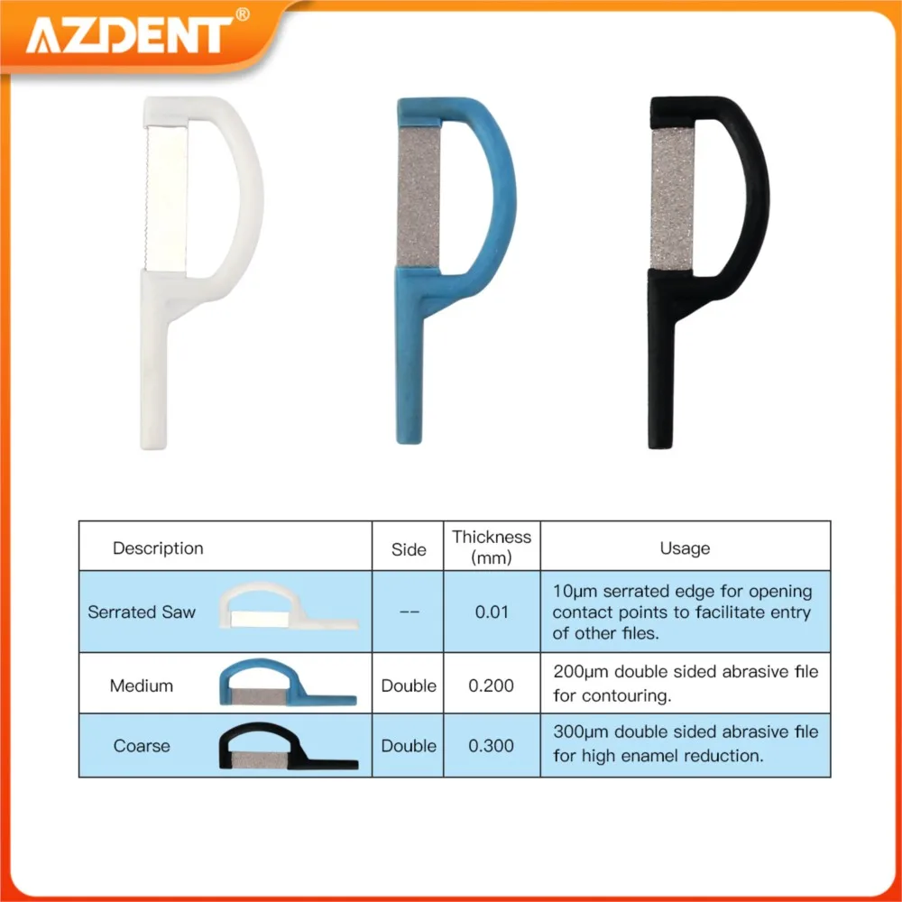 1PC AZDENT Dental Orthodontic Interproximal Enamel Reduction Automatic Strip Double Sides Polishing Tool Size 0.01/0.2/0.3mm