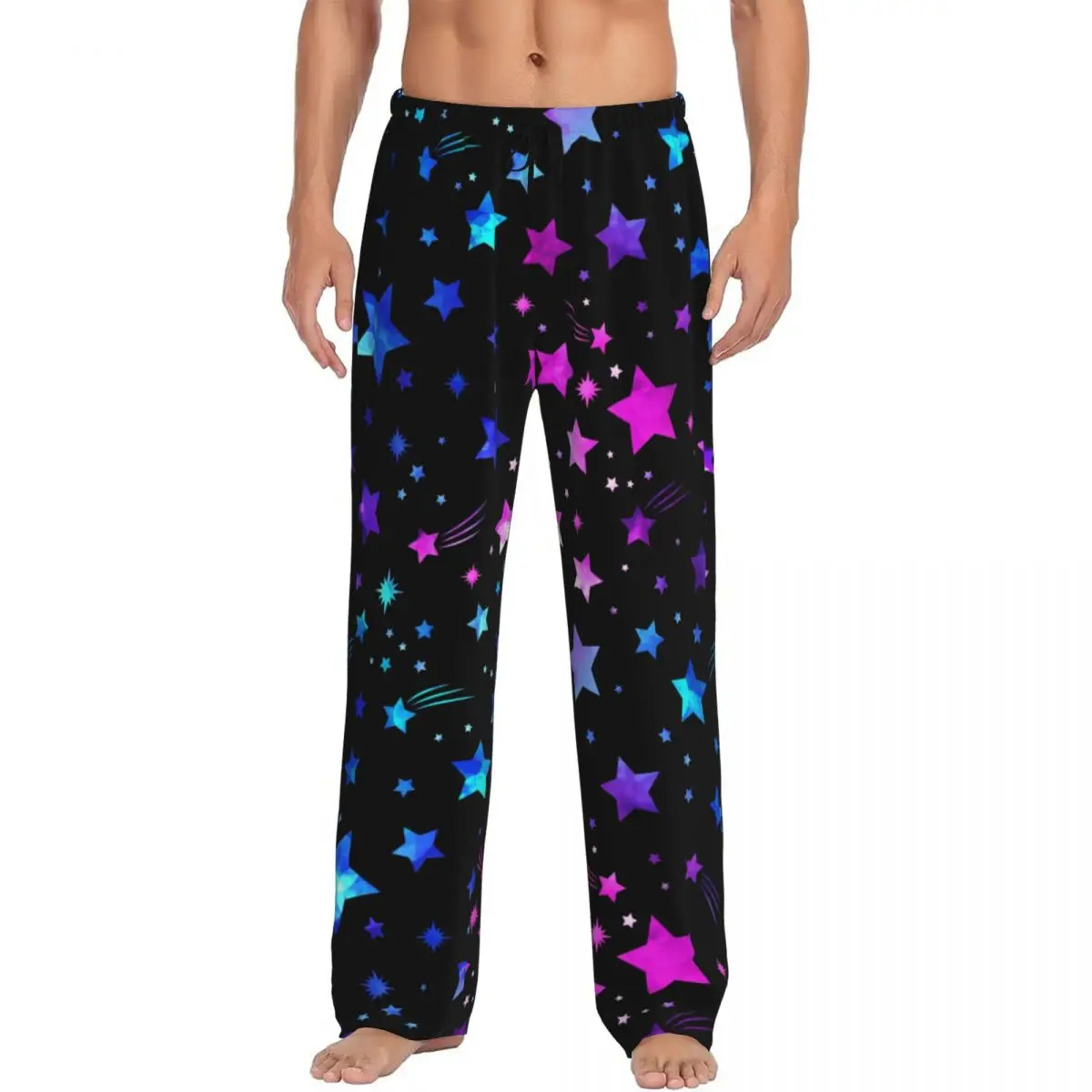 Custom Printed Men's Pajama Pants Space Galaxy Constellation Zodiac Star Sleepwear Sleep Lounge Bottoms with Pockets