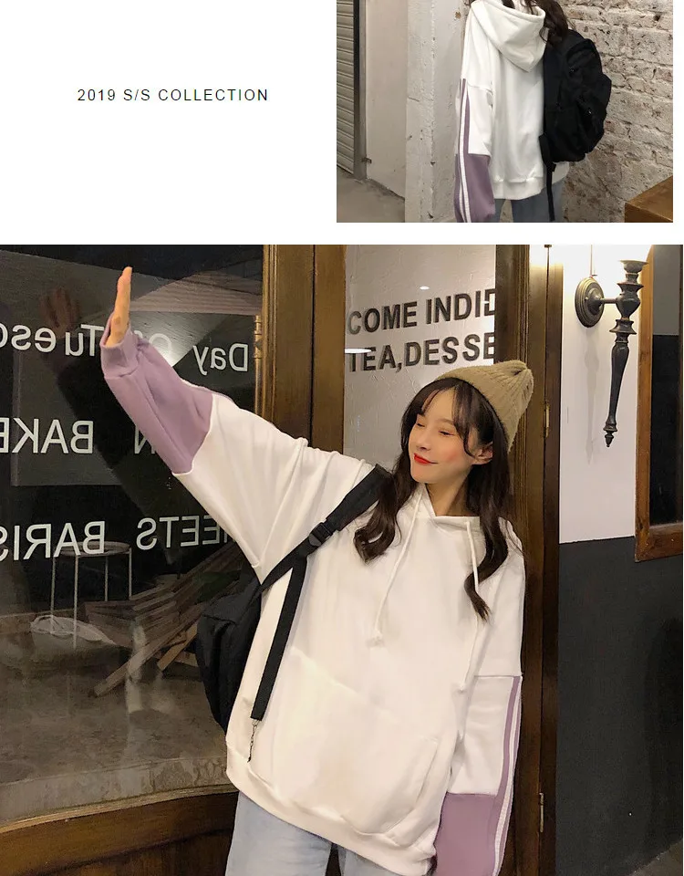 Com capuz bonito hoodies street wear mulher roupas alternativas feminino inverno pull femmes recortado manga longa gótico shoujo senhora pele