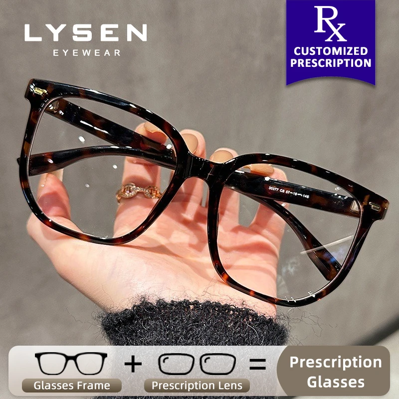 

LYSEN Women's Square Myopia Photochromic Glasses Prescription Anti Blue Light Lenses Anti-Reflective Progressive Reading Glasses