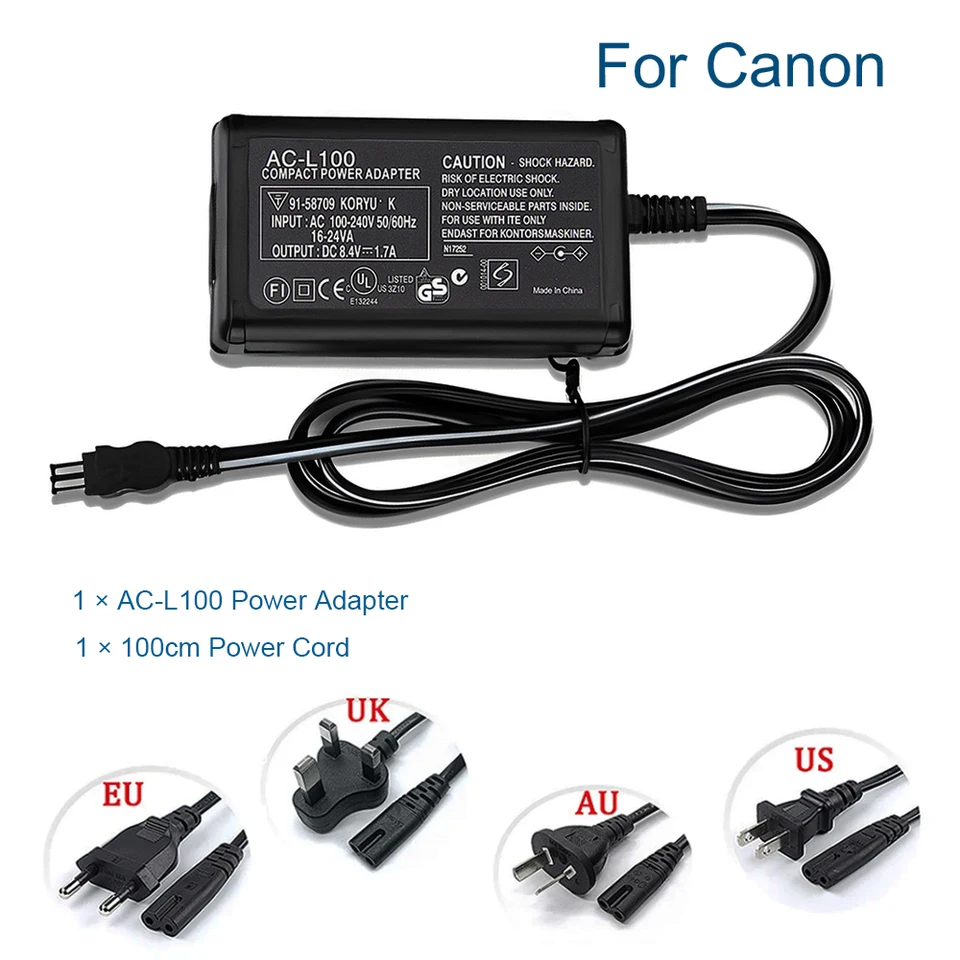 AC-L100 AC-L15 Camera Camcorder AC Power Adapter for Sony CCD-TR