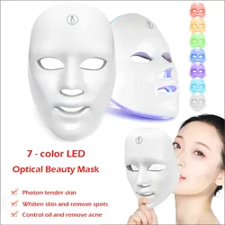 Mascarilla de terapia LED recargable por USB, 7 unidades